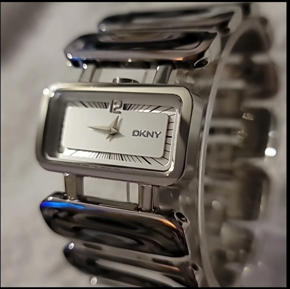 DKNY Solid Stainless Steel Rectangular Ingots Ladies Watch NY-3836 Needs Battery